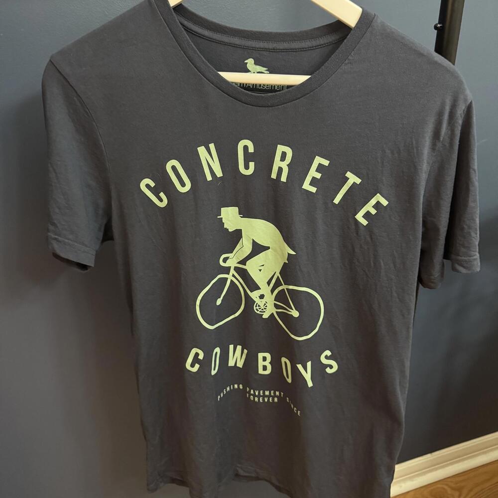Modern Amusement, Concrete Cowboys, Cycling Graphic T-Shirt, Navy Mens M
